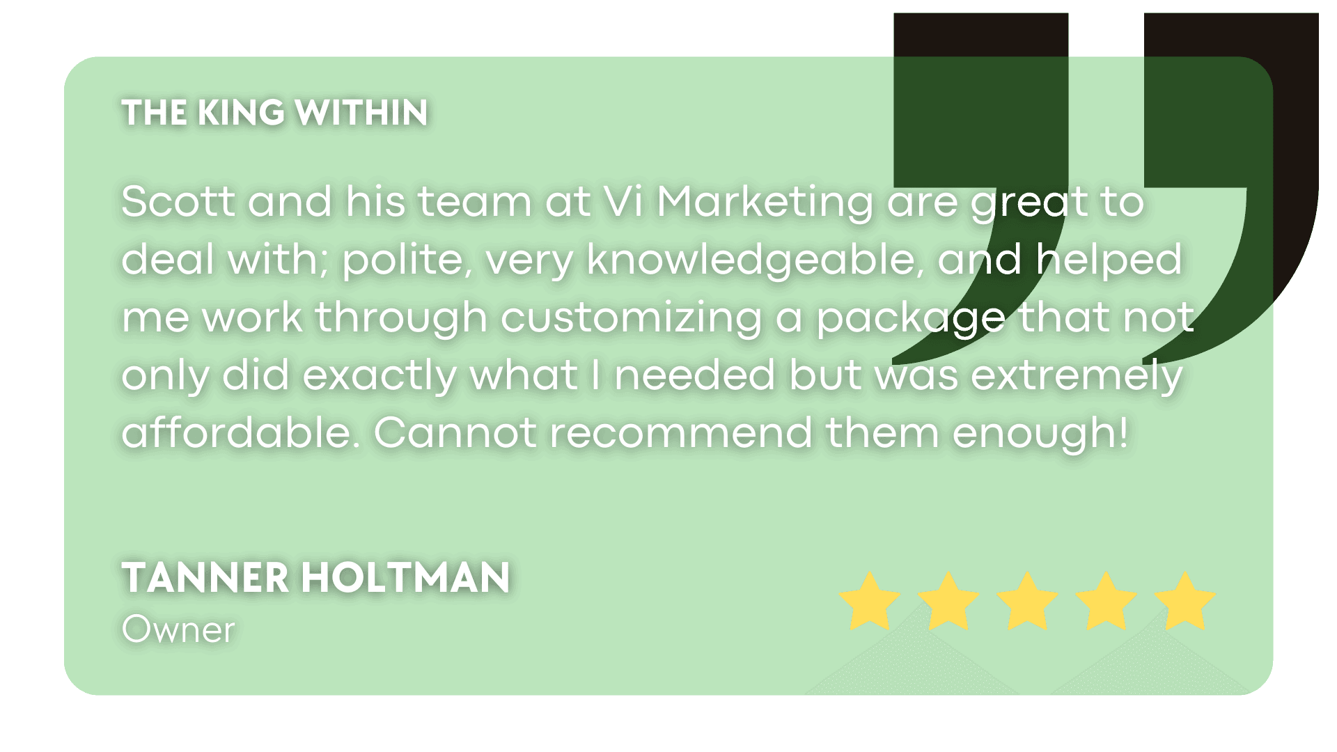 Testimonial - The King Within